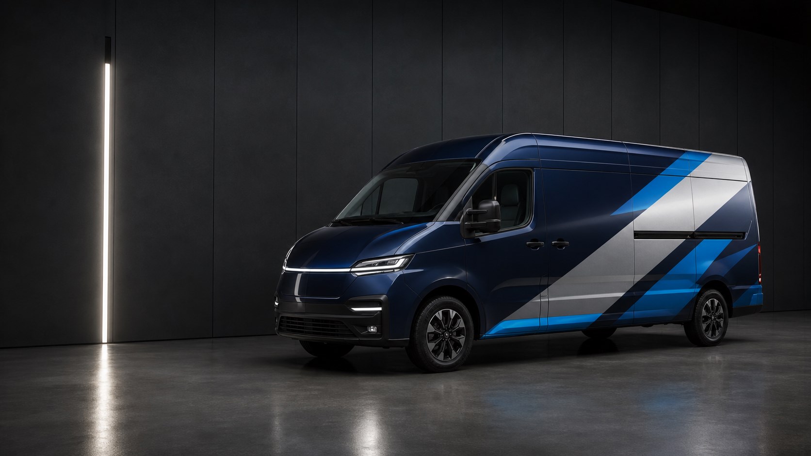 Mercedes-Benz Sprinter, Azul noche, plata y cyan