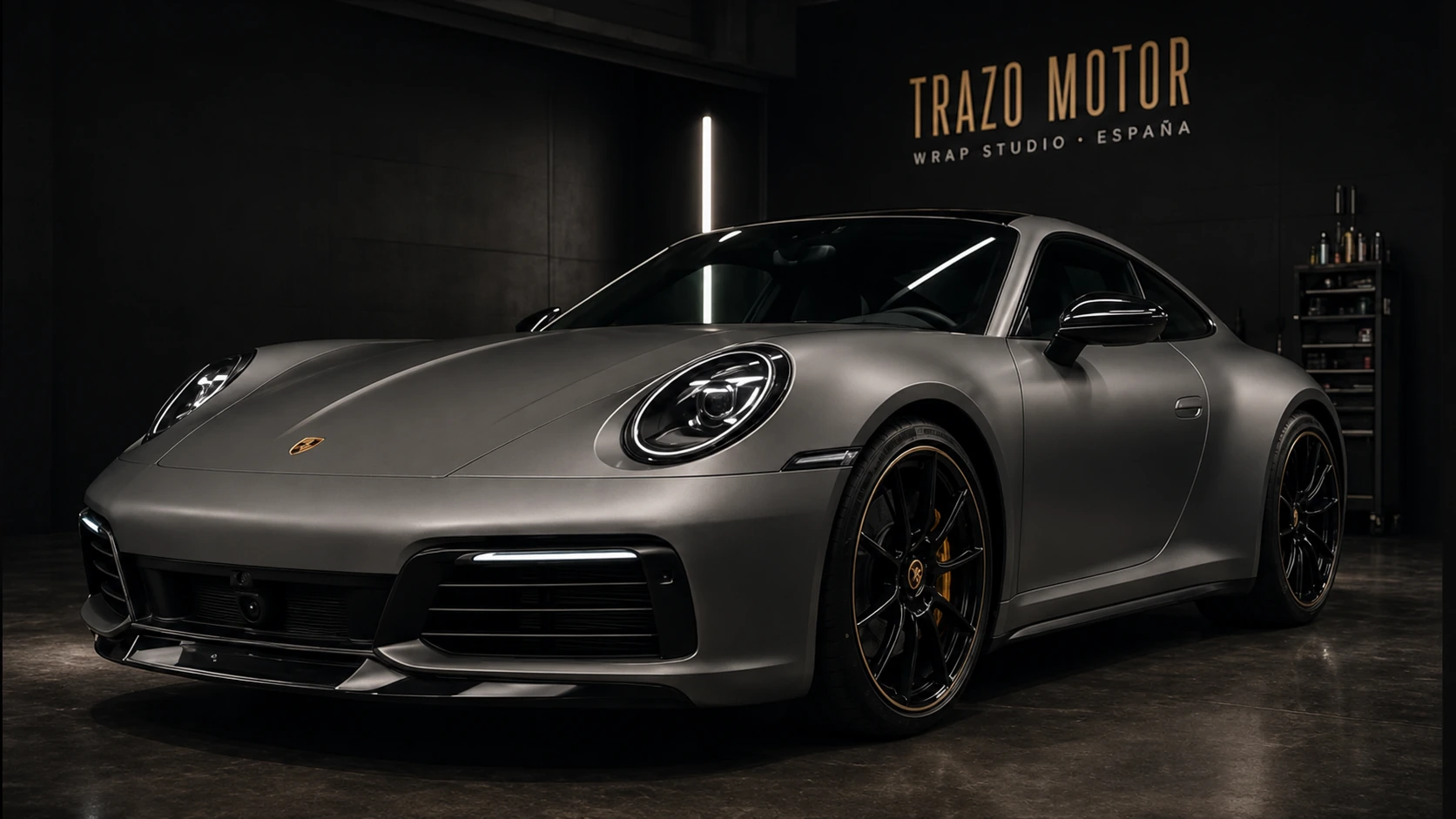 Porsche 911 Carrera S, Protección satinada y detalles negro brillo